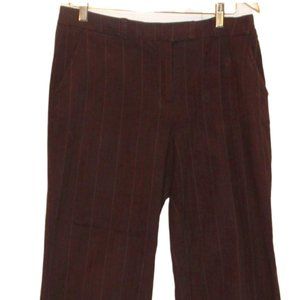 Brown Striped Casual Pants